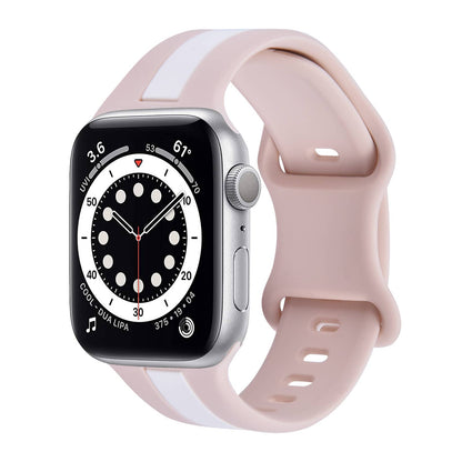 Apple Watch Silicone Band With Bee Charm Stud: 38/40/41mm / Gold / White/Black