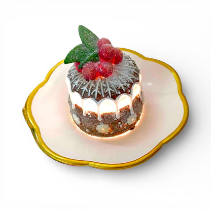5in Gingerbread Cake Dessert Clip On Lite Up Min/6