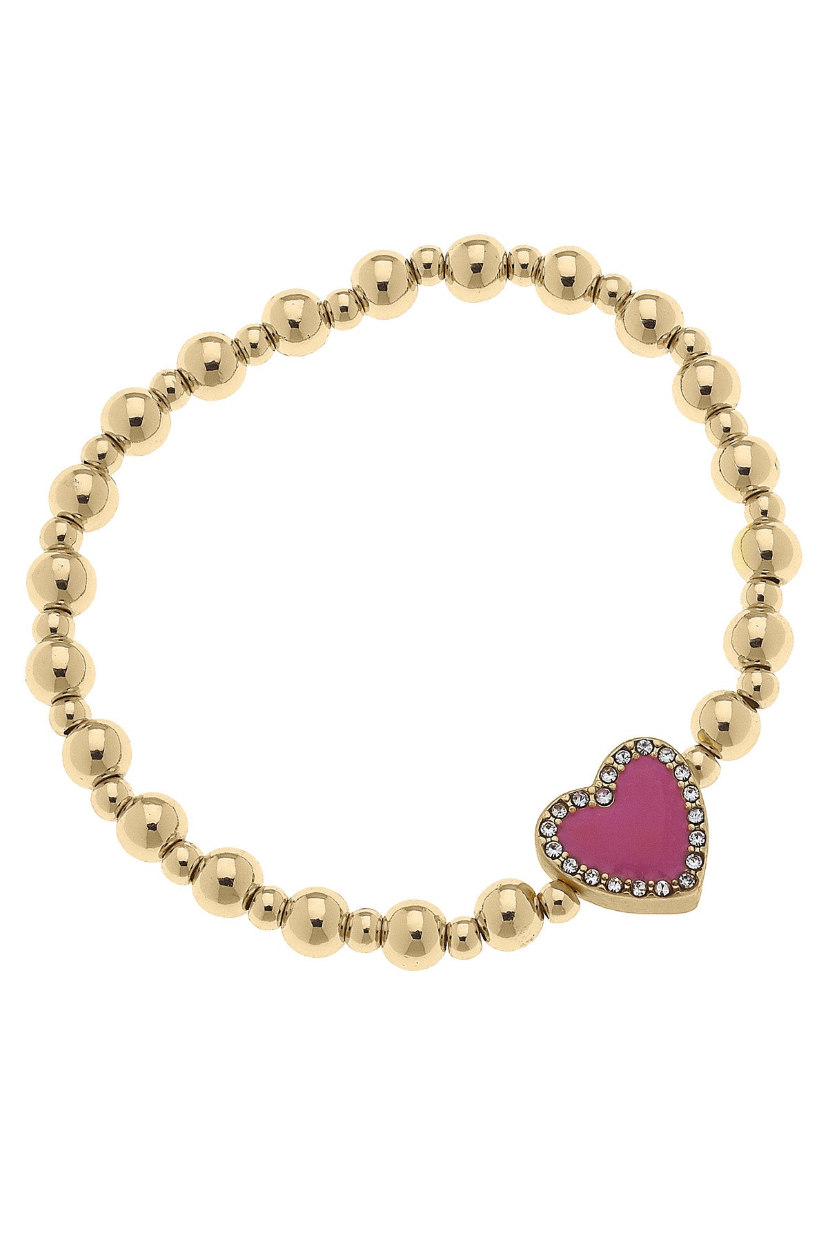 MAGGIE PAVE ENAMEL HEART CHILDREN'S BALL BEAD STRETCH