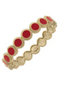 BIANCA ENAMEL DISC HINGE BANGLE IN RED