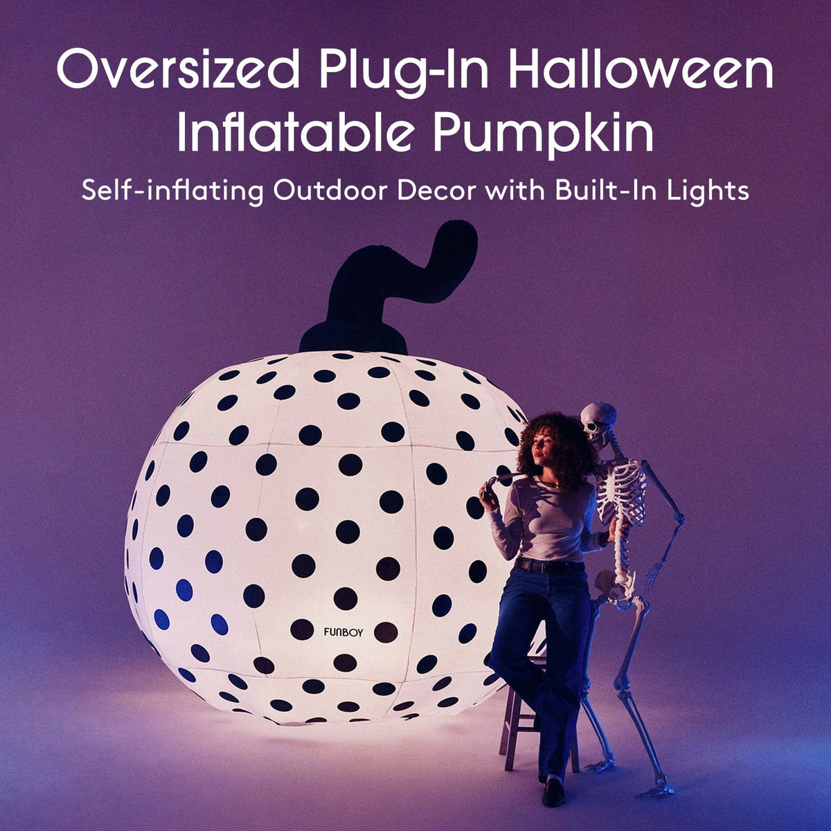 Outdoor Halloween Decor Constant Air Light-Up Pumpkin