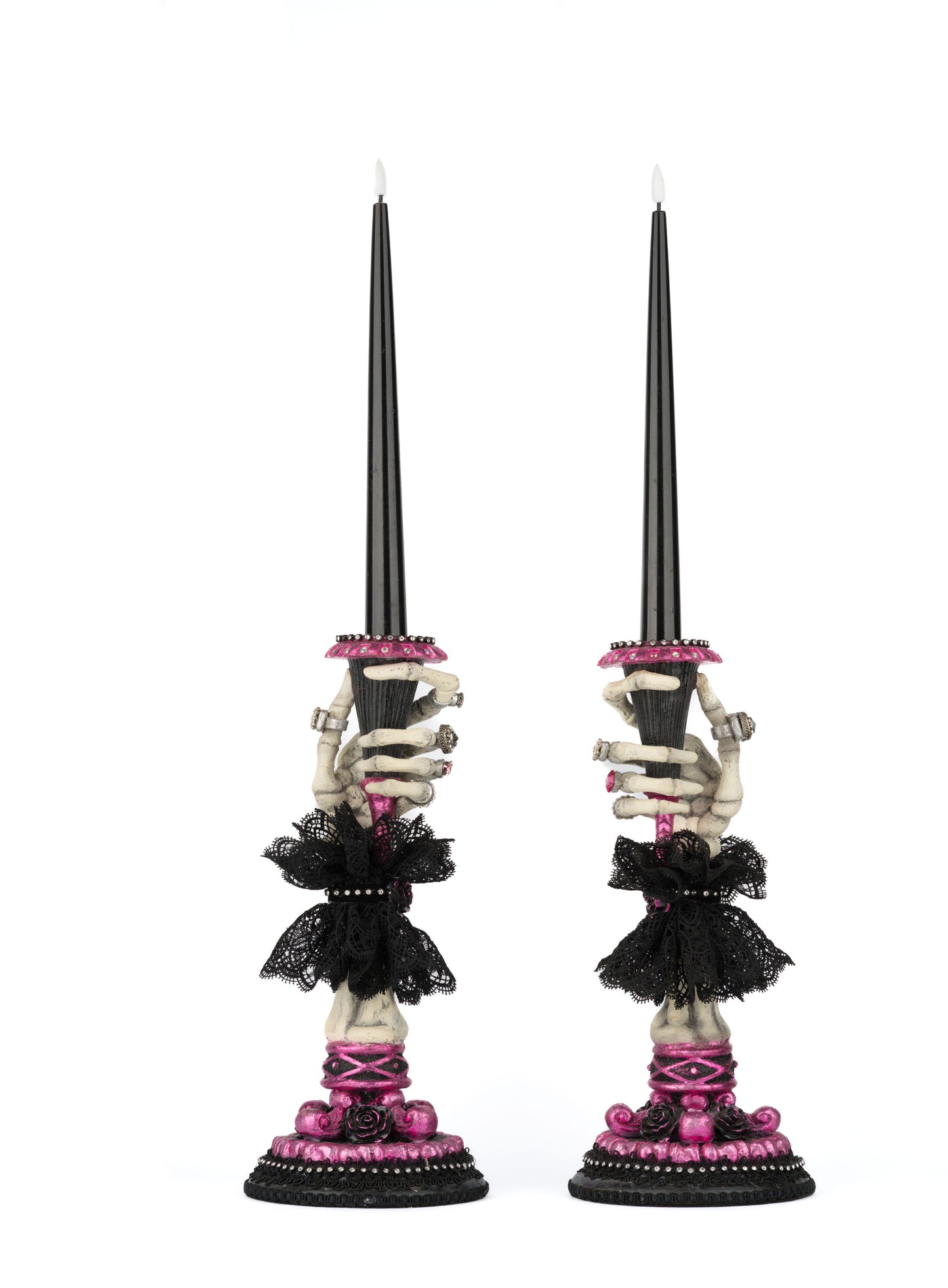 Katherine's Collection Skeleton Hand Candle Sticks Set of 2