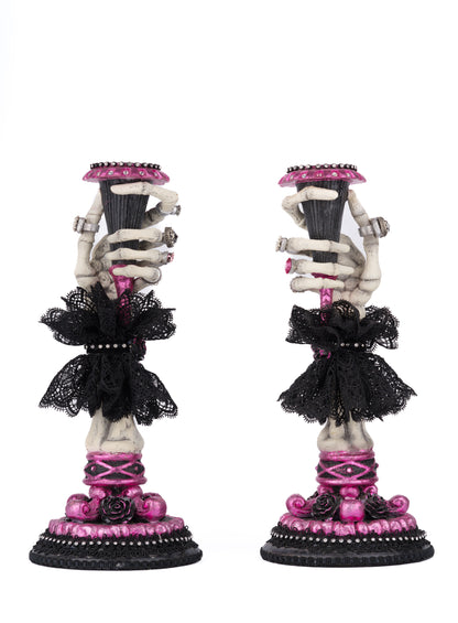 Katherine's Collection Skeleton Hand Candle Sticks Set of 2