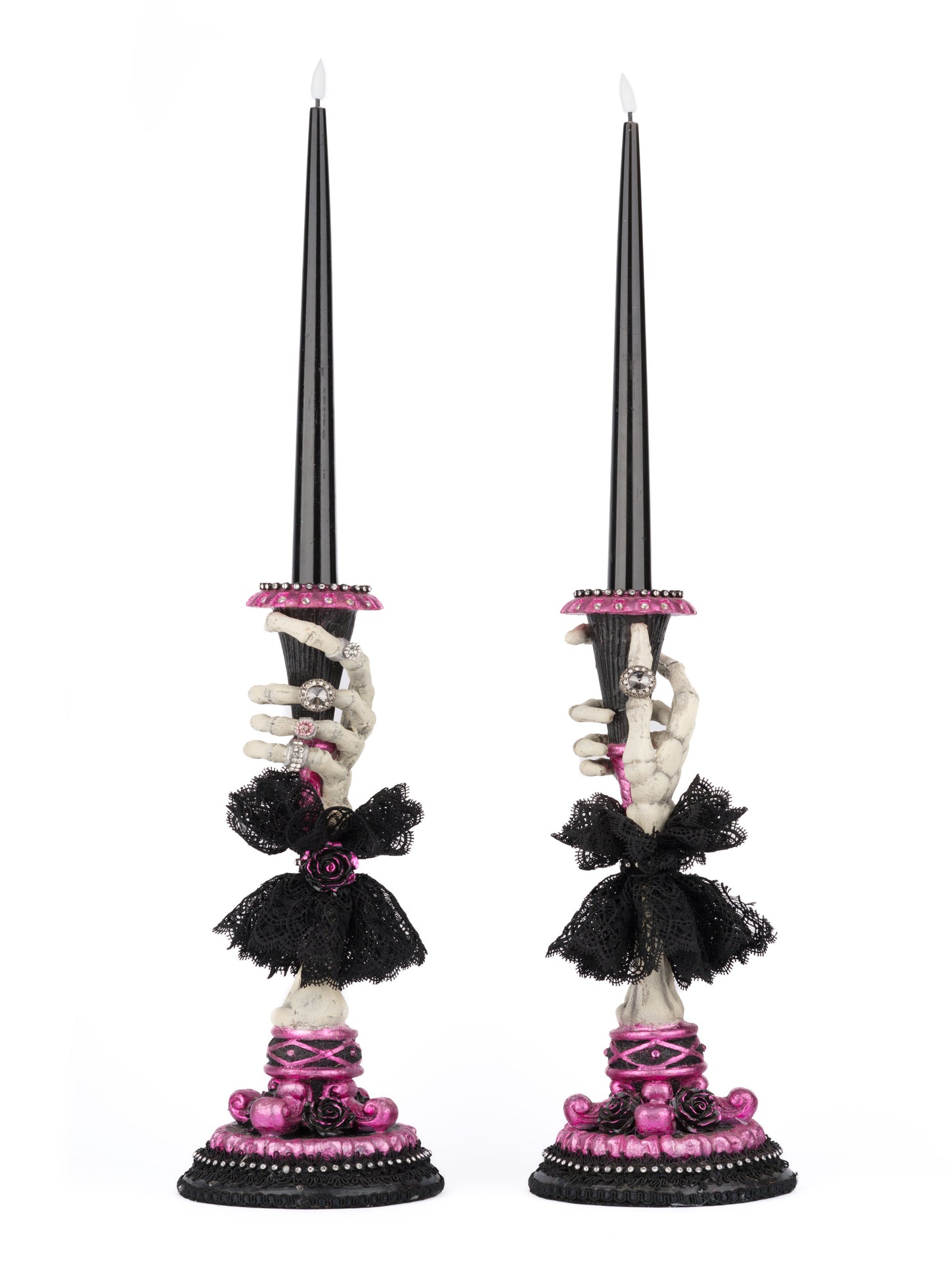 Katherine's Collection Skeleton Hand Candle Sticks Set of 2