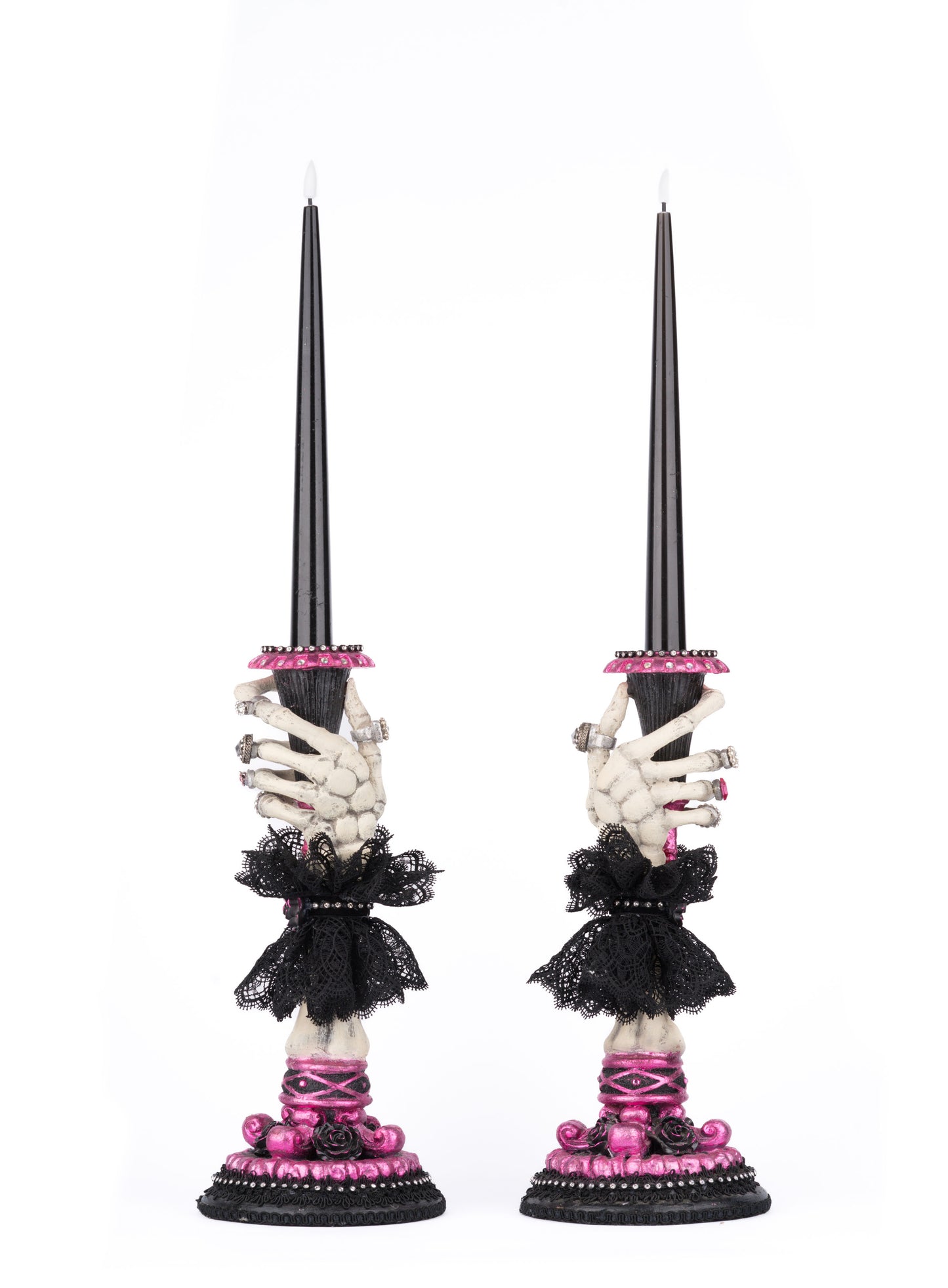 Katherine's Collection Skeleton Hand Candle Sticks Set of 2