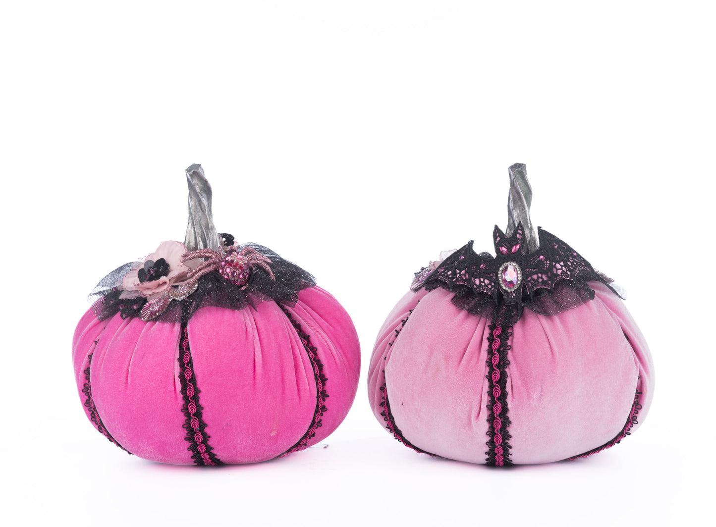 Katherine's Collection Pink Passion Stuffed Pumpkins Set of 2