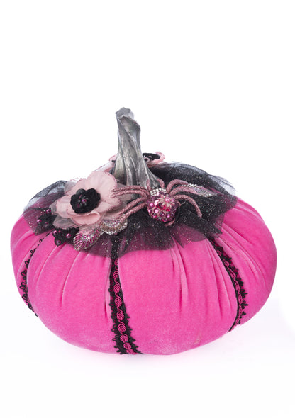 Katherine's Collection Pink Passion Stuffed Pumpkins Set of 2