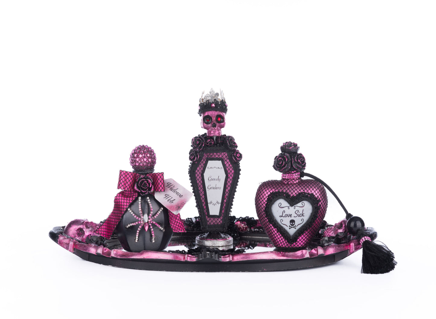 Katherine's Collection Pink Passion Vanity Tray with Bottles Set