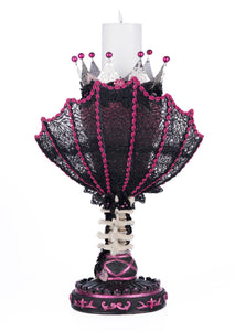 Katherine's Collection Pink Passion Skull Pillar Candle Holder
