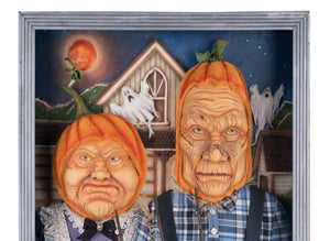 Katherine's Collection American Gothic Pumpkin Wall Piece