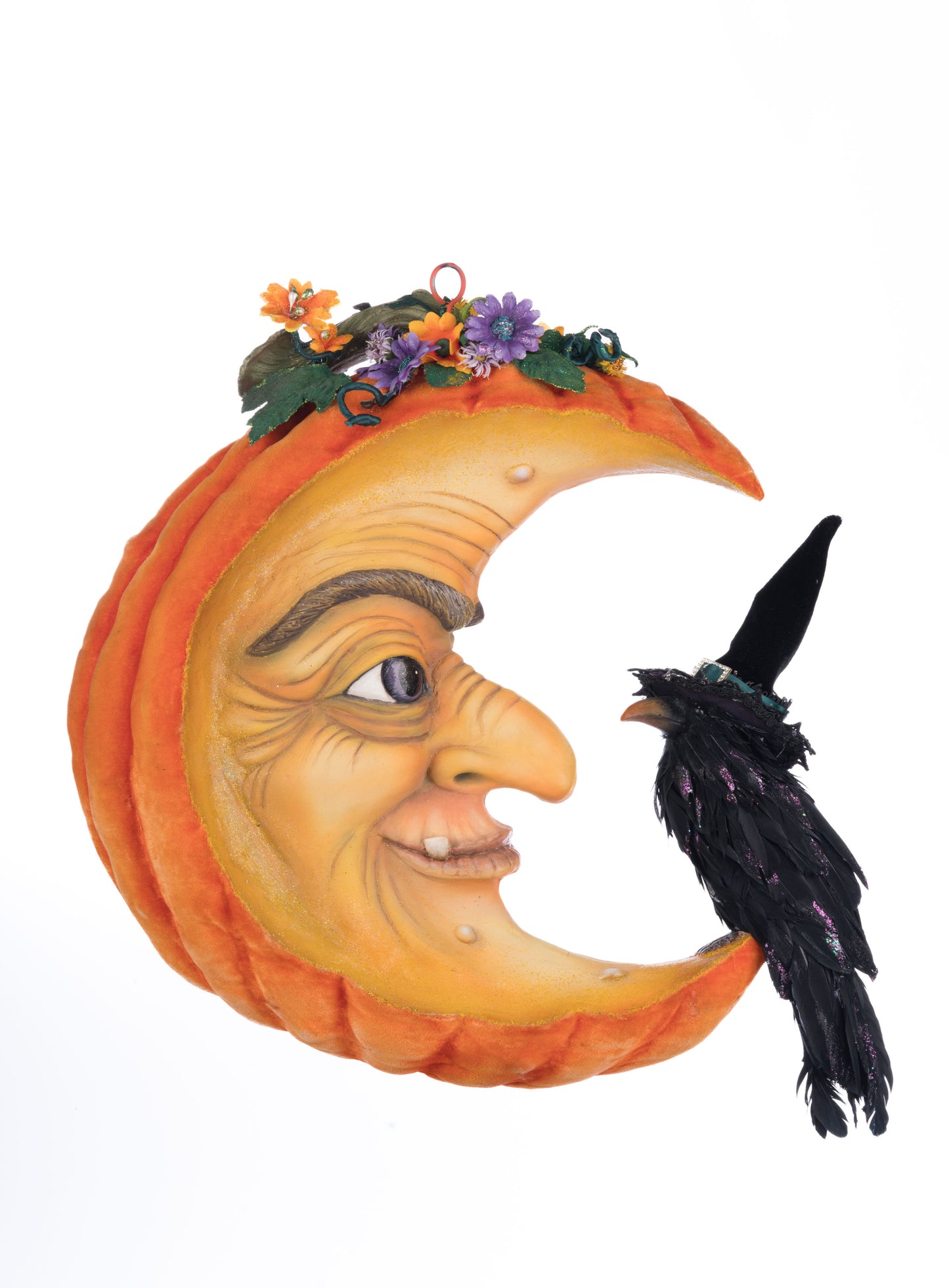 Katherine's Collection Pumpkin Moon Witch Wall Piece or Tabletop