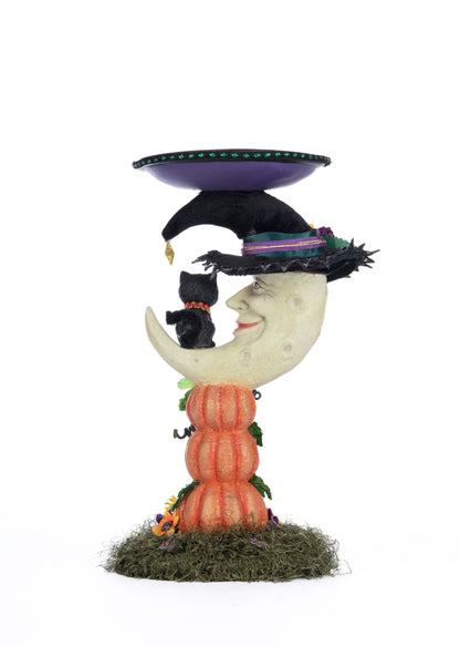 Katherine's Collection Jacks and Cats Moon Pillar Candle Holder