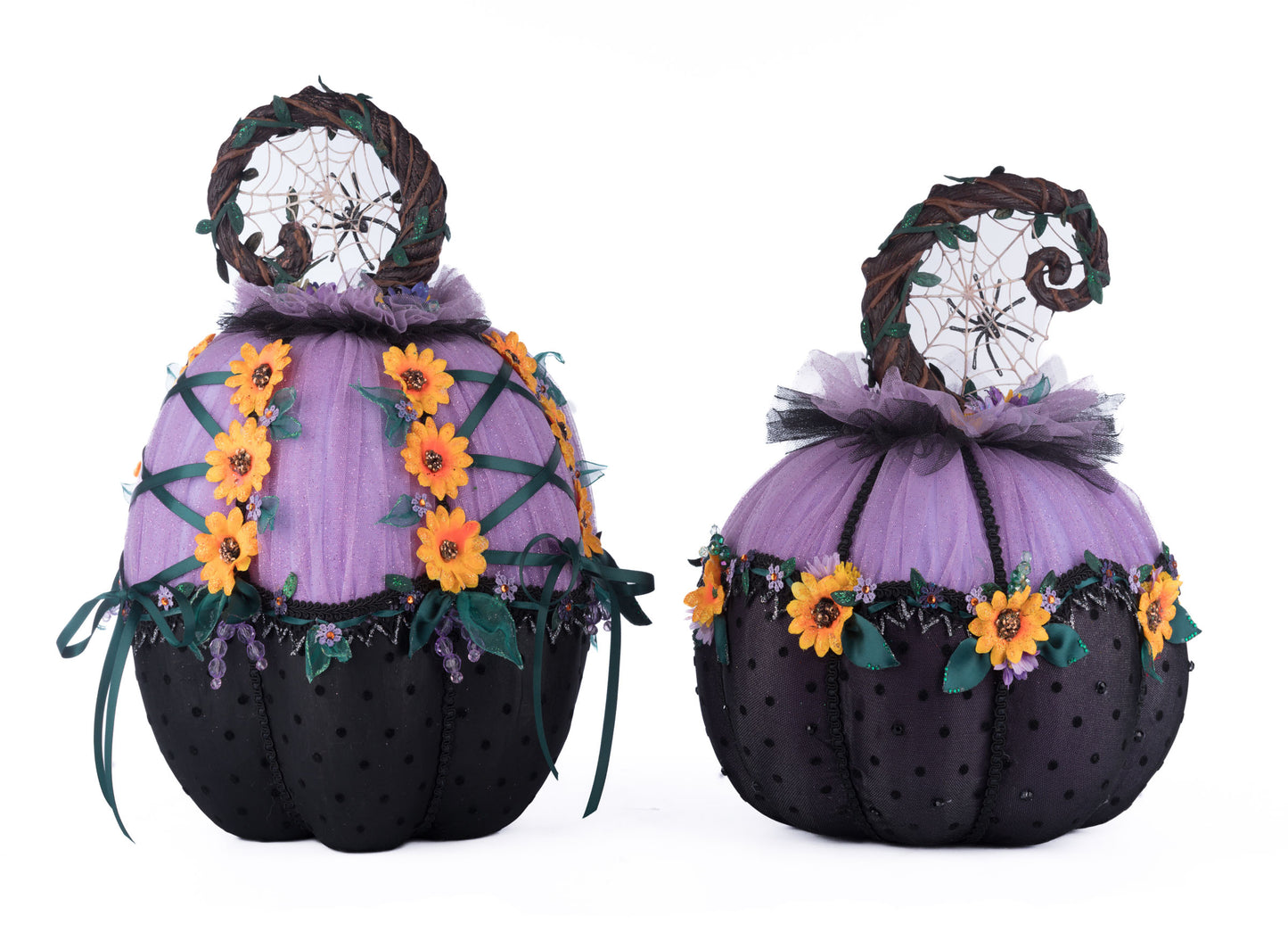 Katherine's Collection Jacks and Cats Pumpkins Set Of 2