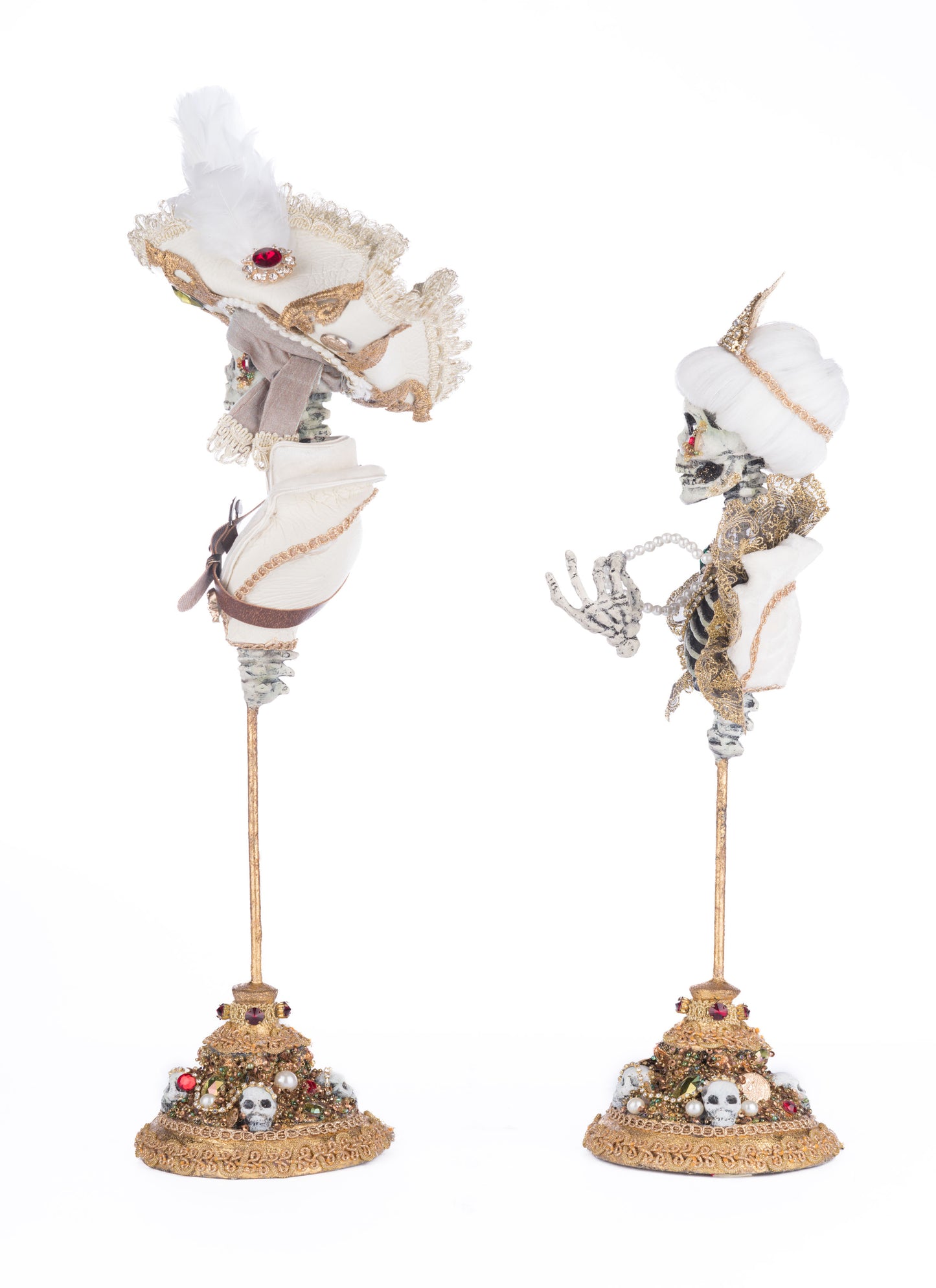 Katherine's Collection Male and Female Skeleton Bust Tabletop Set of 2