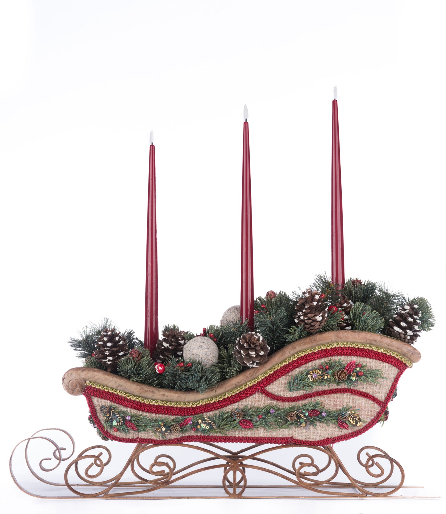 Katherine's Collection North Country Christmas Sleigh Candle Holder