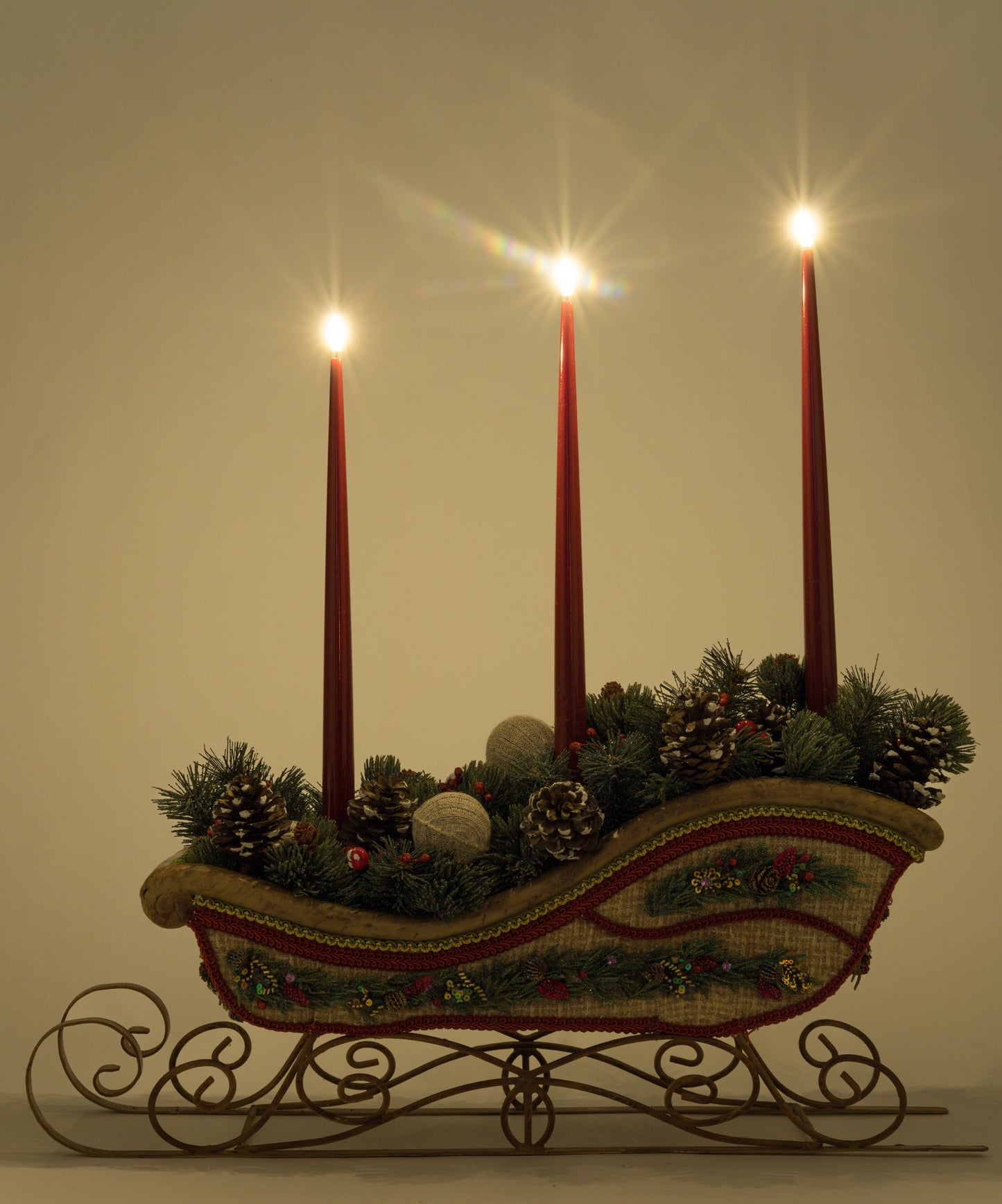 Katherine's Collection North Country Christmas Sleigh Candle Holder