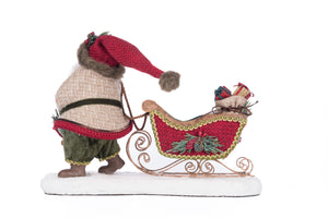 Katherine's Collection North Country Santa Pulling Sleigh Candle Holder