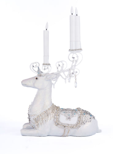 Katherine's Collection Crystal Christmas Sitting Deer Candle Holder