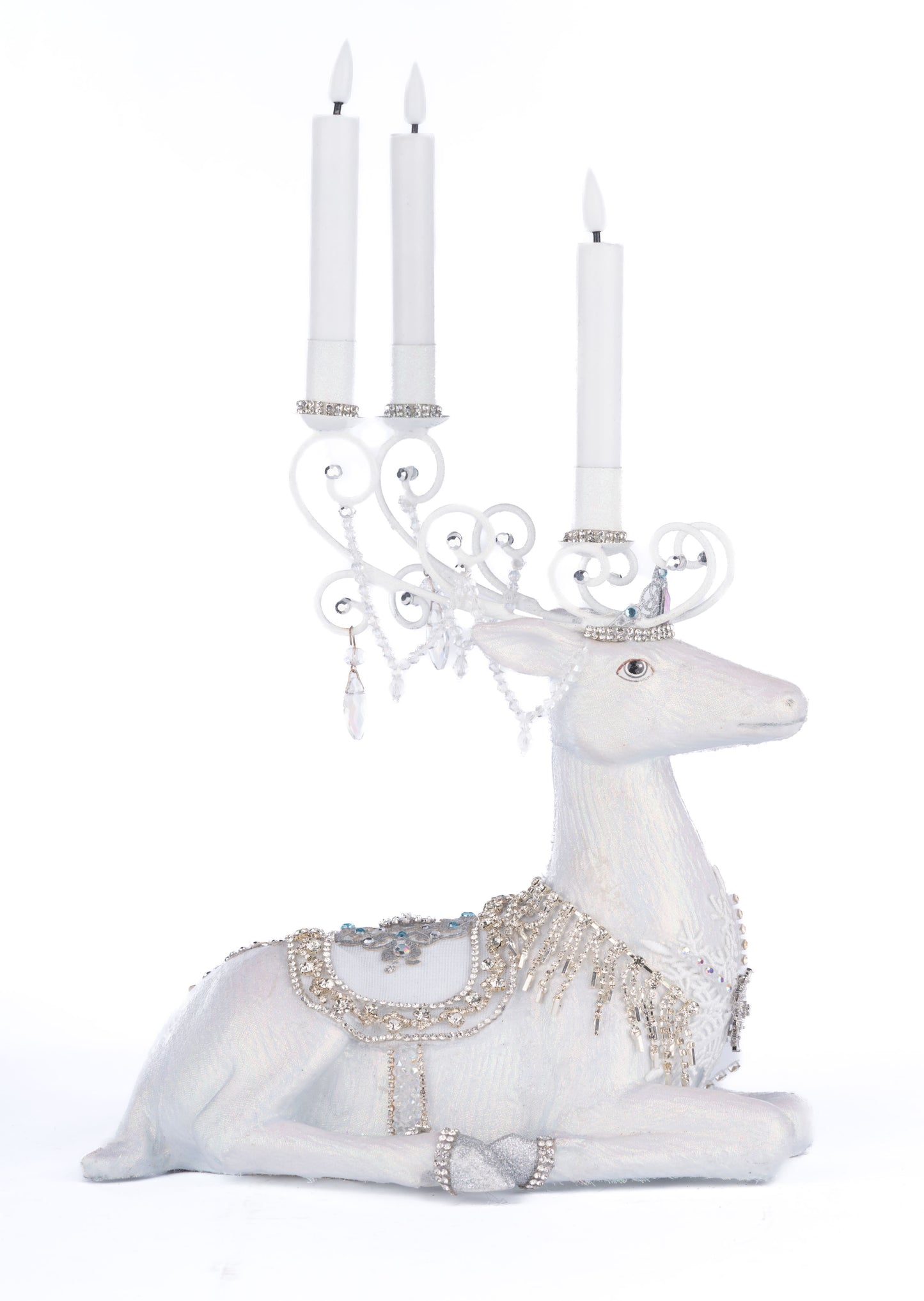 Katherine's Collection Crystal Christmas Sitting Deer Candle Holder