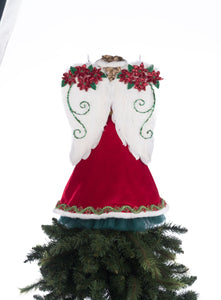 Katherine's Collection Penelope Poinsettia Angel Tree Topper