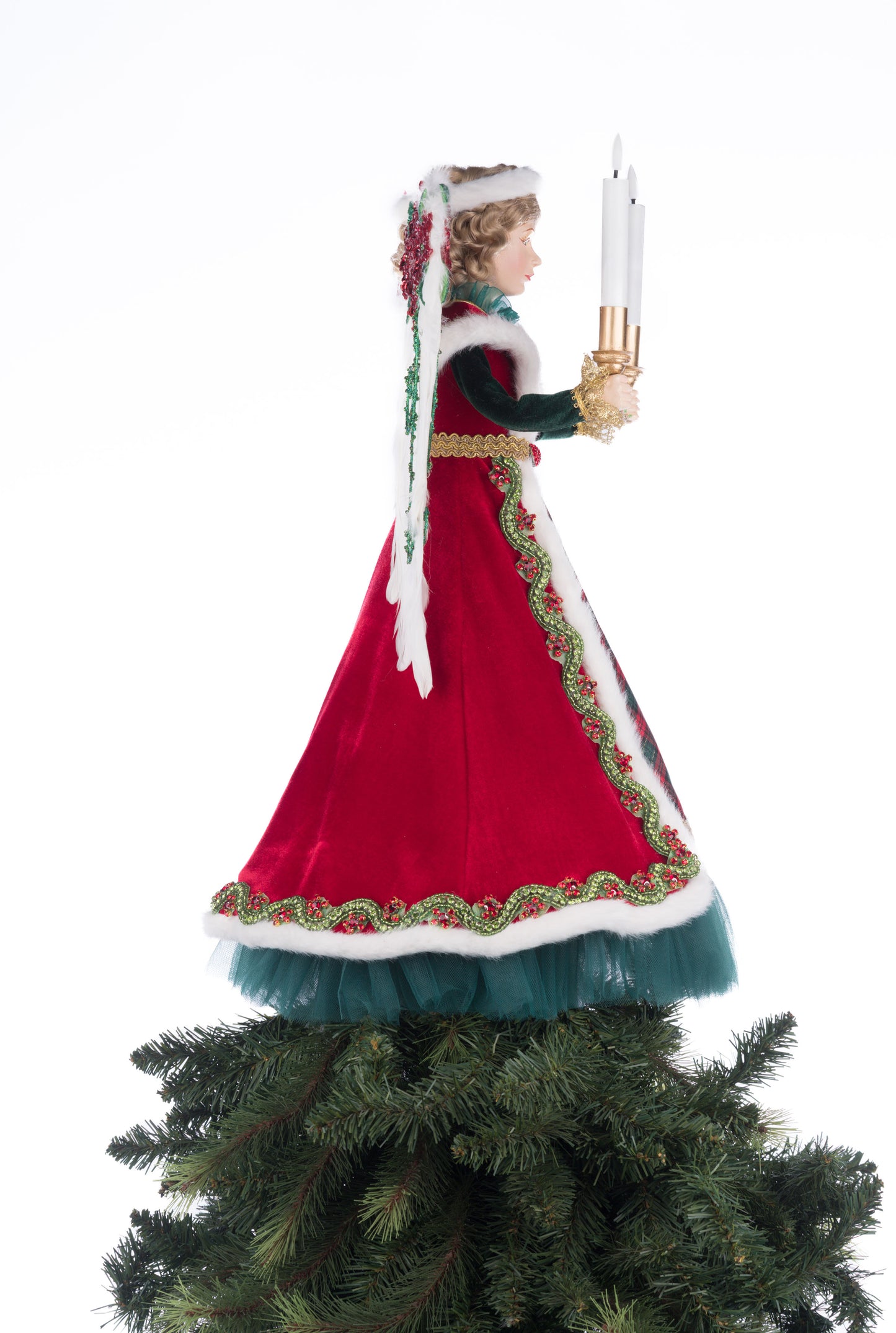 Katherine's Collection Penelope Poinsettia Angel Tree Topper