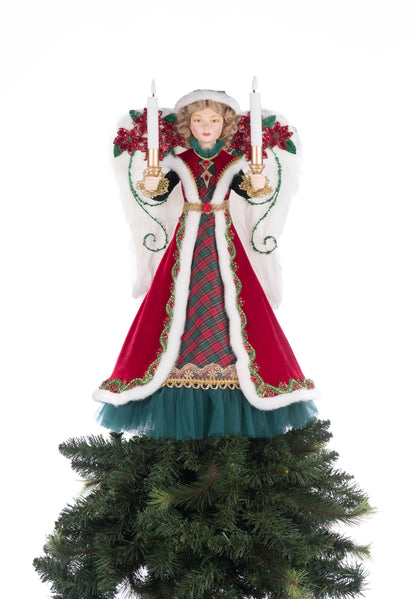 Katherine's Collection Penelope Poinsettia Angel Tree Topper