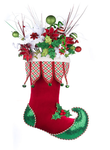 Katherine's Collection Holly Woods Stocking With Floral Wall Piece