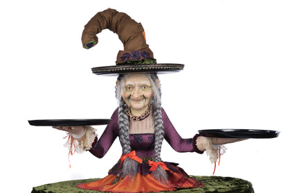 Katherine's Collection Halloween Gertrude Grimoir Witch Cupcake Server