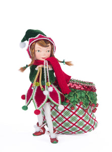 Katherine's Collection Winter Snowdrop Elf With Bag