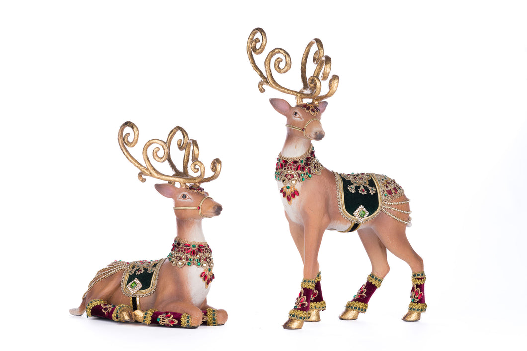 Katherine's Collection Christmas Castle Deer Set of 2
