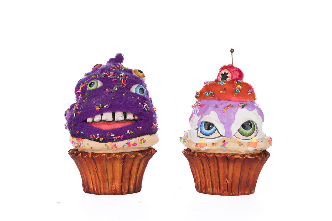 Katherine's Collection Creepy Cupcakes Crazy Eyes And Crabby Crumbs Set of 2