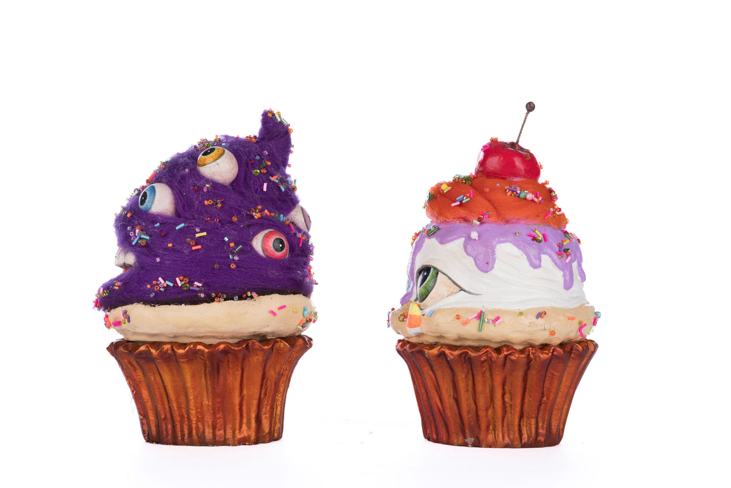 Katherine's Collection Creepy Cupcakes Crazy Eyes And Crabby Crumbs Set of 2