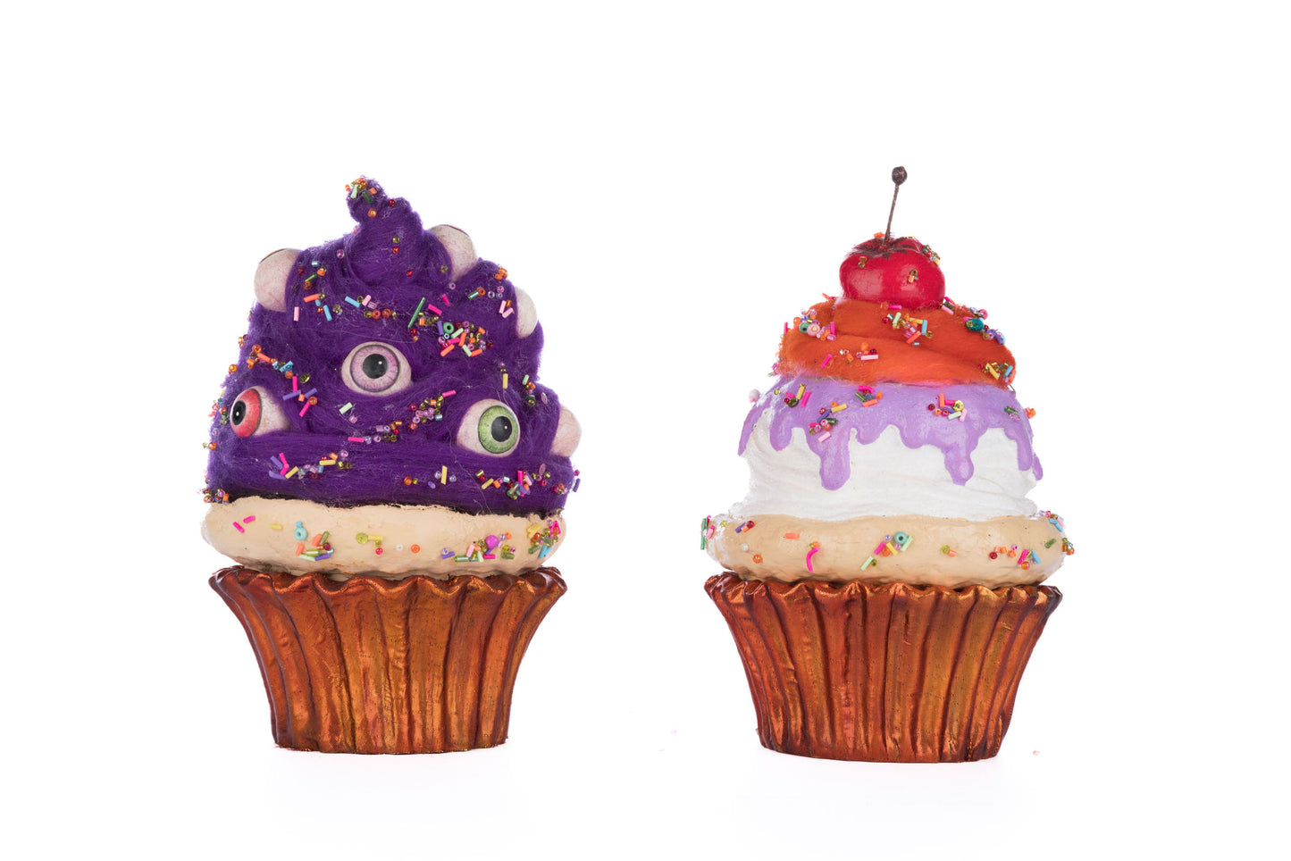 Katherine's Collection Creepy Cupcakes Crazy Eyes And Crabby Crumbs Set of 2