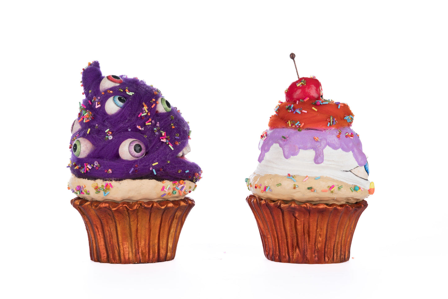 Katherine's Collection Creepy Cupcakes Crazy Eyes And Crabby Crumbs Set of 2