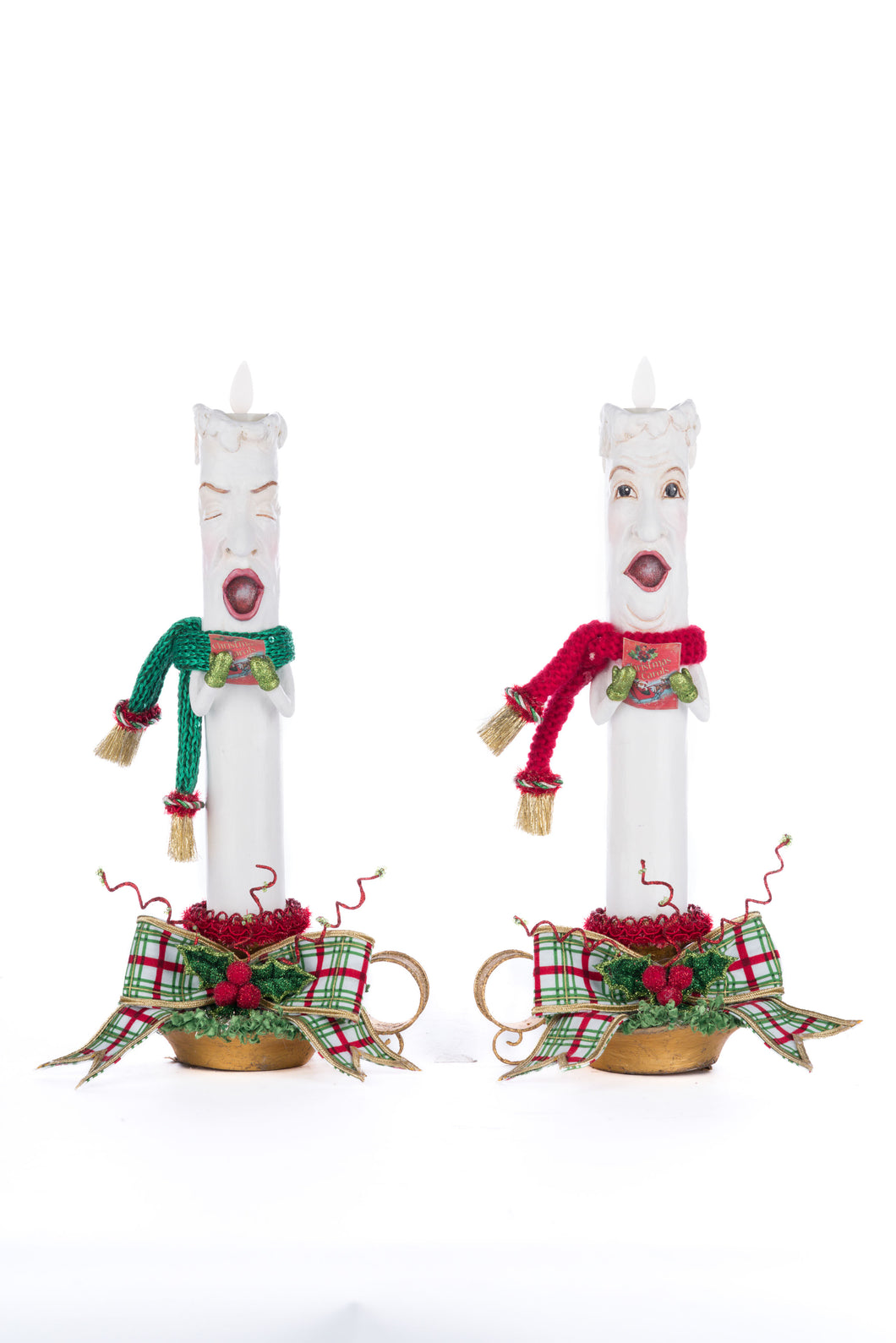 Katherine's Collection Village Of Holly Woods Caroling Candles Set of 2