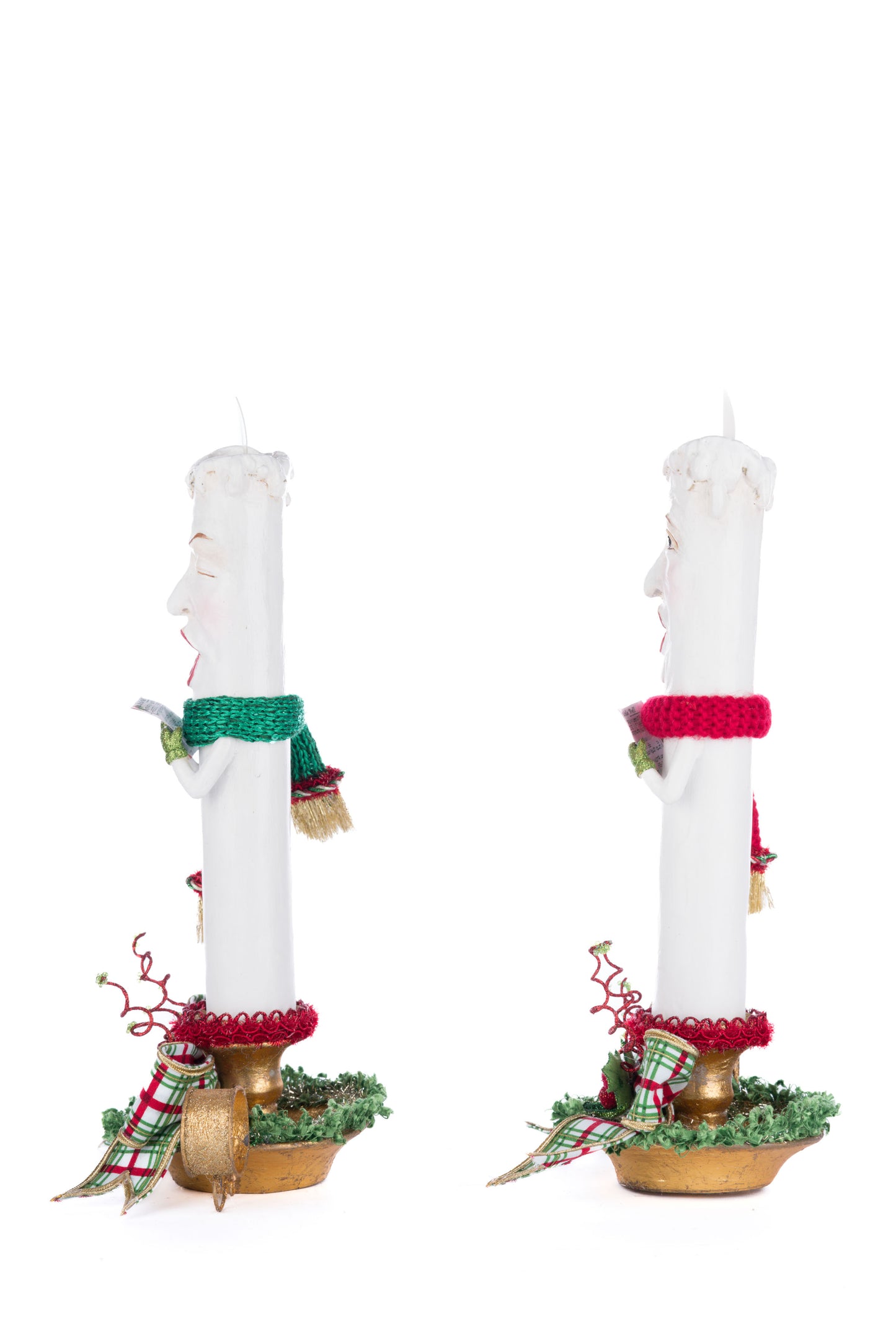 Katherine's Collection Village Of Holly Woods Caroling Candles Set of 2