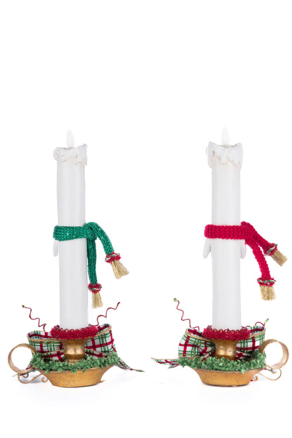 Katherine's Collection Village Of Holly Woods Caroling Candles Set of 2