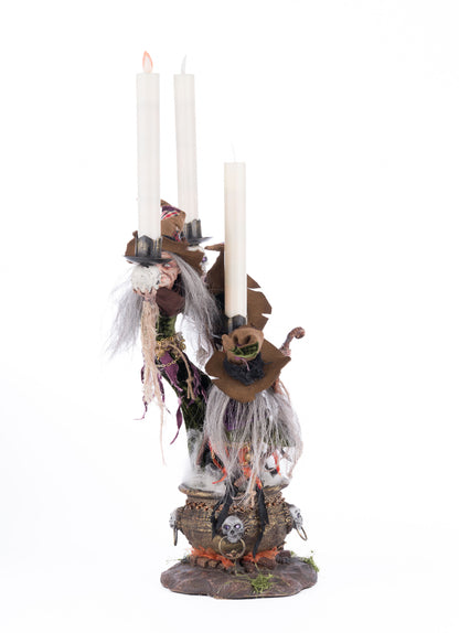 Katherine's Collection Broomstick Acres Witches Candle Holder