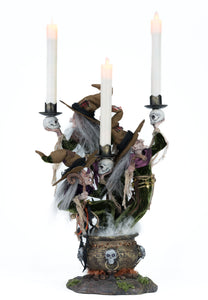 Katherine's Collection Broomstick Acres Witches Candle Holder