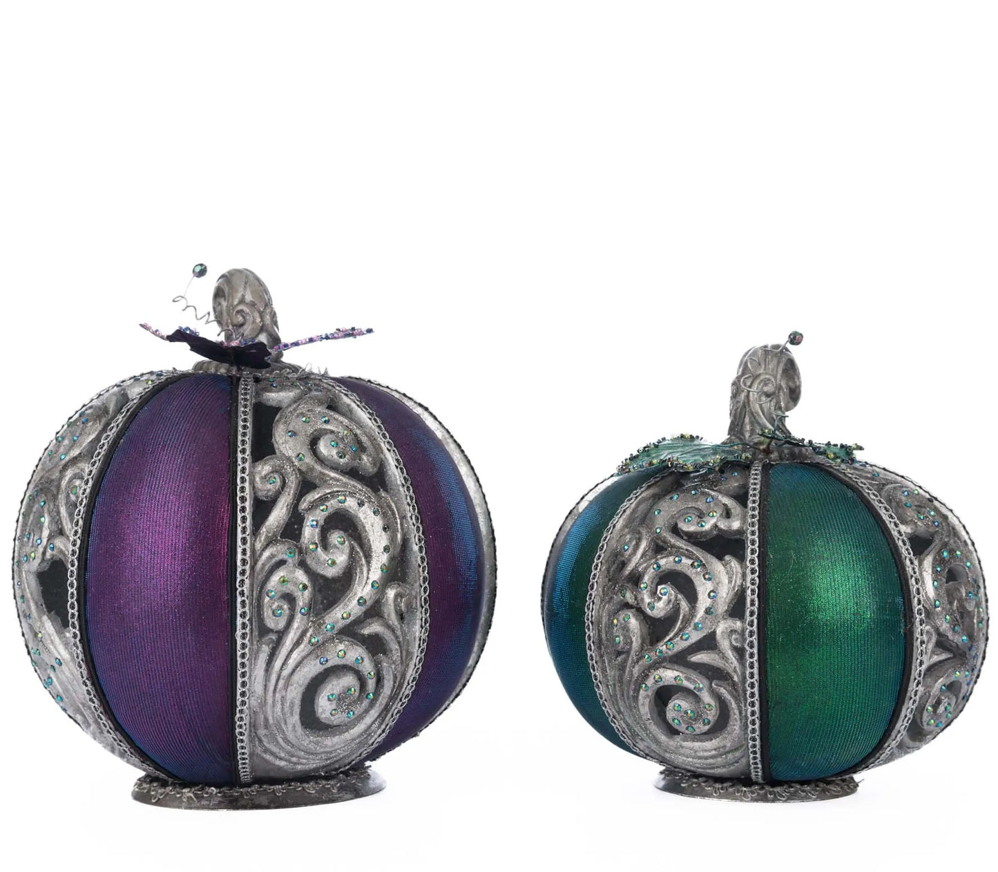 Katherine's Collection Grimm Scrollwork Pumpkins Set of 2