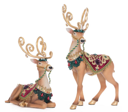 Katherine's Collection Winter Balsam and Berry Deer Set of 2