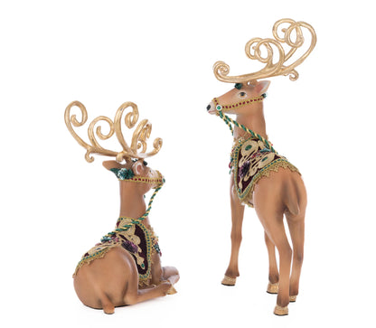 Katherine's Collection Winter Balsam and Berry Deer Set of 2