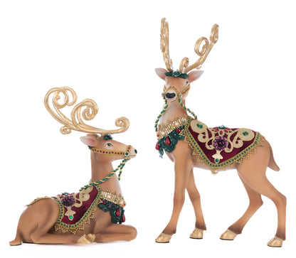 Katherine's Collection Winter Balsam and Berry Deer Set of 2