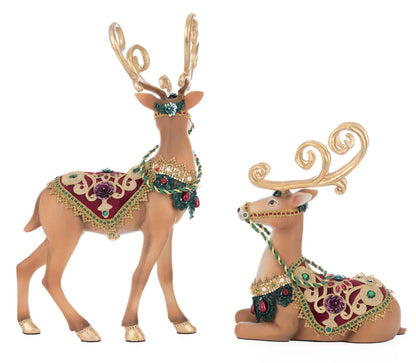 Katherine's Collection Winter Balsam and Berry Deer Set of 2