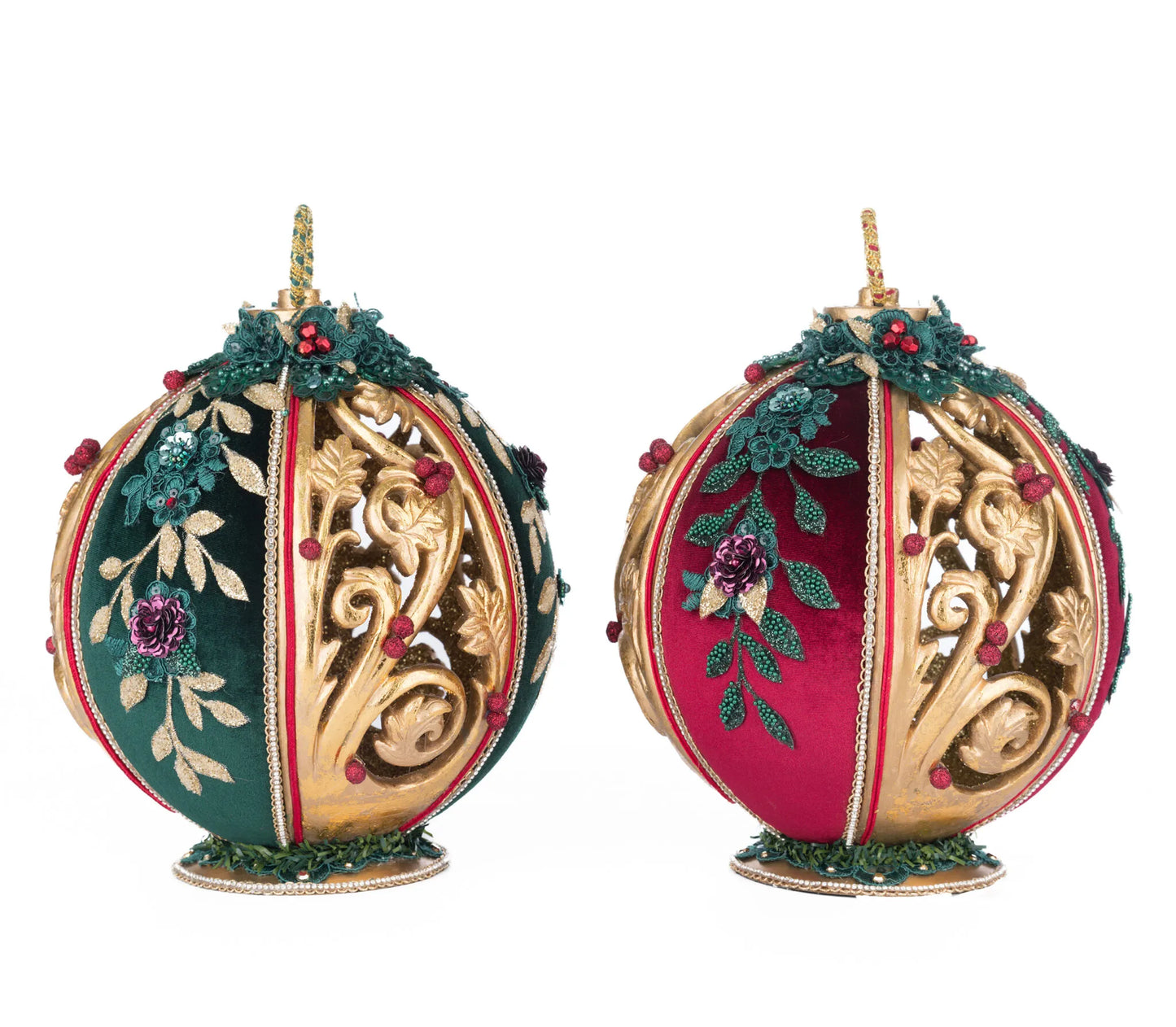 Katherine's Collection Winter Balsam And Berry Tabletop Ornaments With Tea Lights Set Of 2