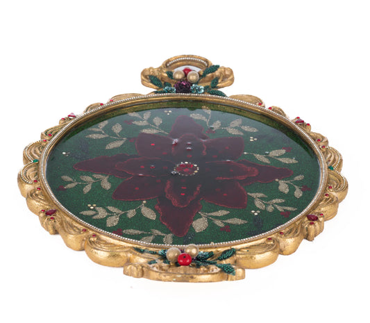 Katherine's Collection Winter Balsam and Berry Poinsettia Tray