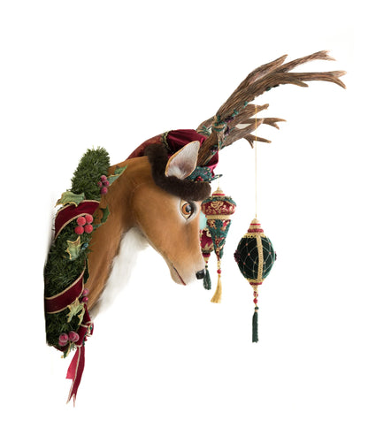 Katherine's Collection Winter Balsam and Berry Deer Wall Piece with Ornaments