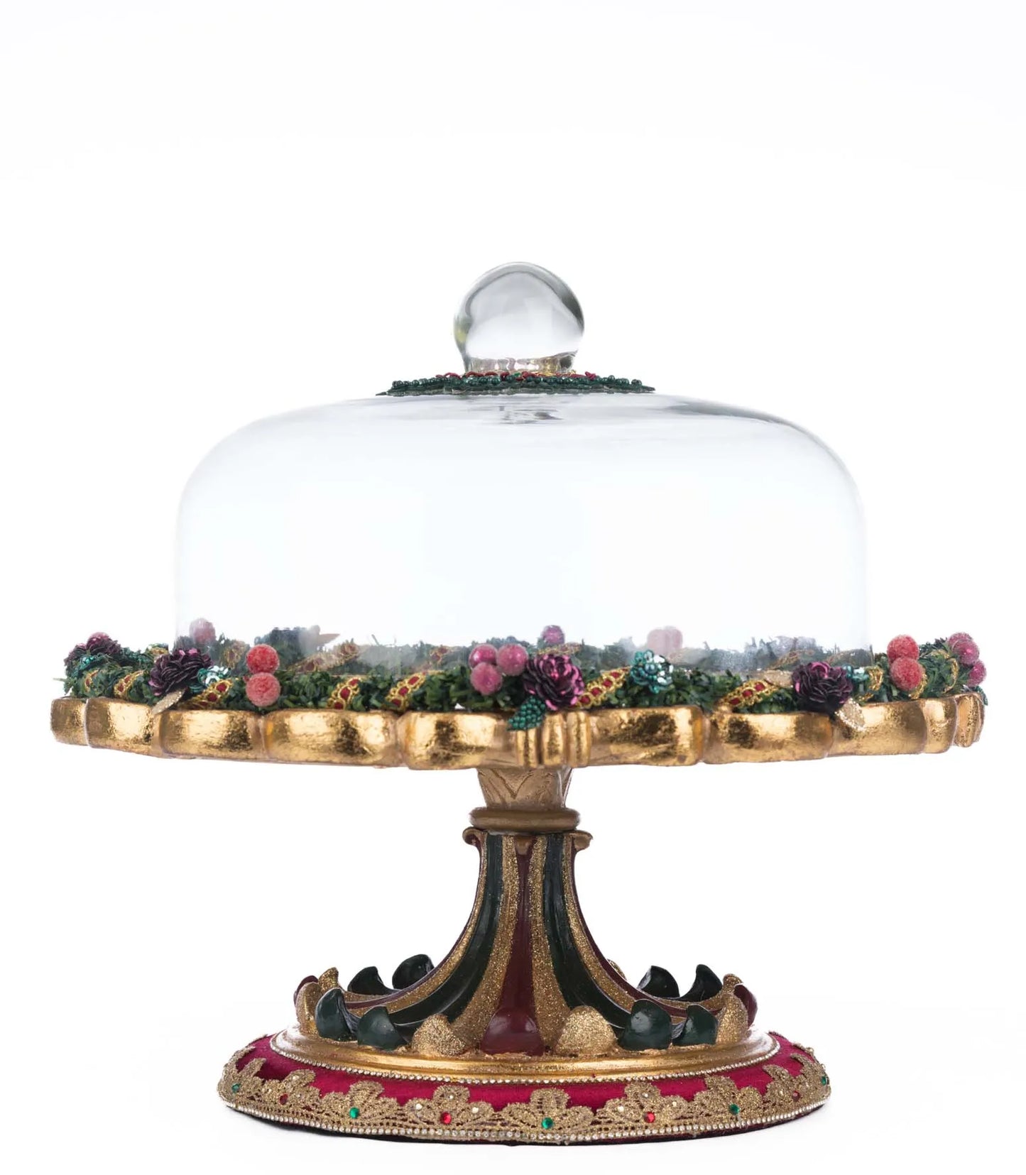 Katherine's Collection Winter Balsam and Berry Decorative Cloche Serving Piece