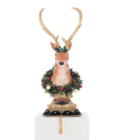 Katherine's Collection Winter Balsam and Berry Deer Stocking Holder