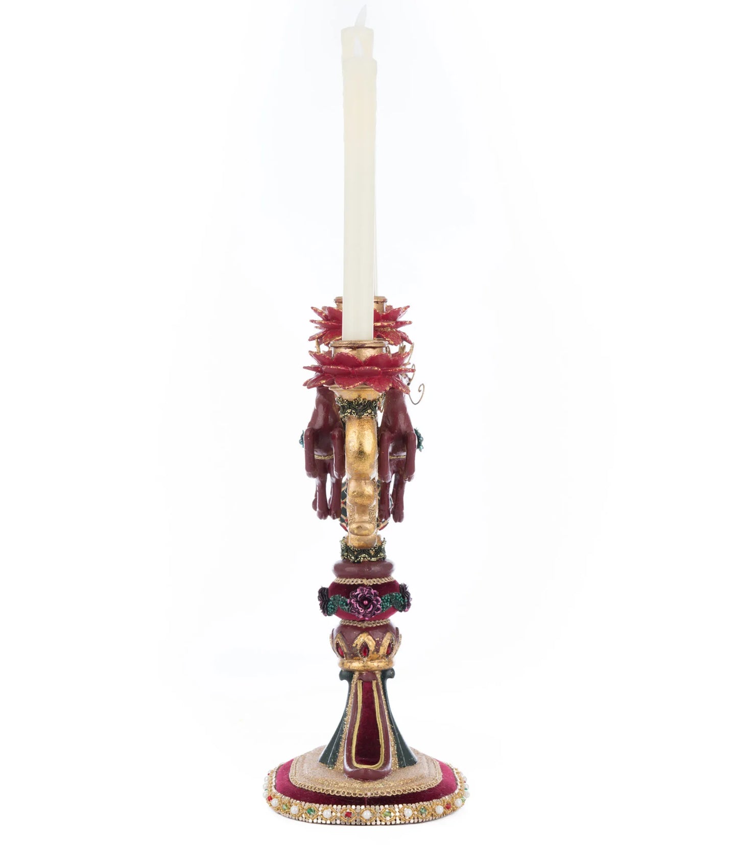 Katherine's Collection Winter Balsam and Berry Candelabra with Deer